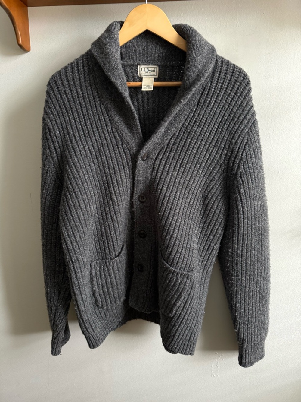 L.L. Bean Men’s Classic Ragg Wool Sweater Cardigan